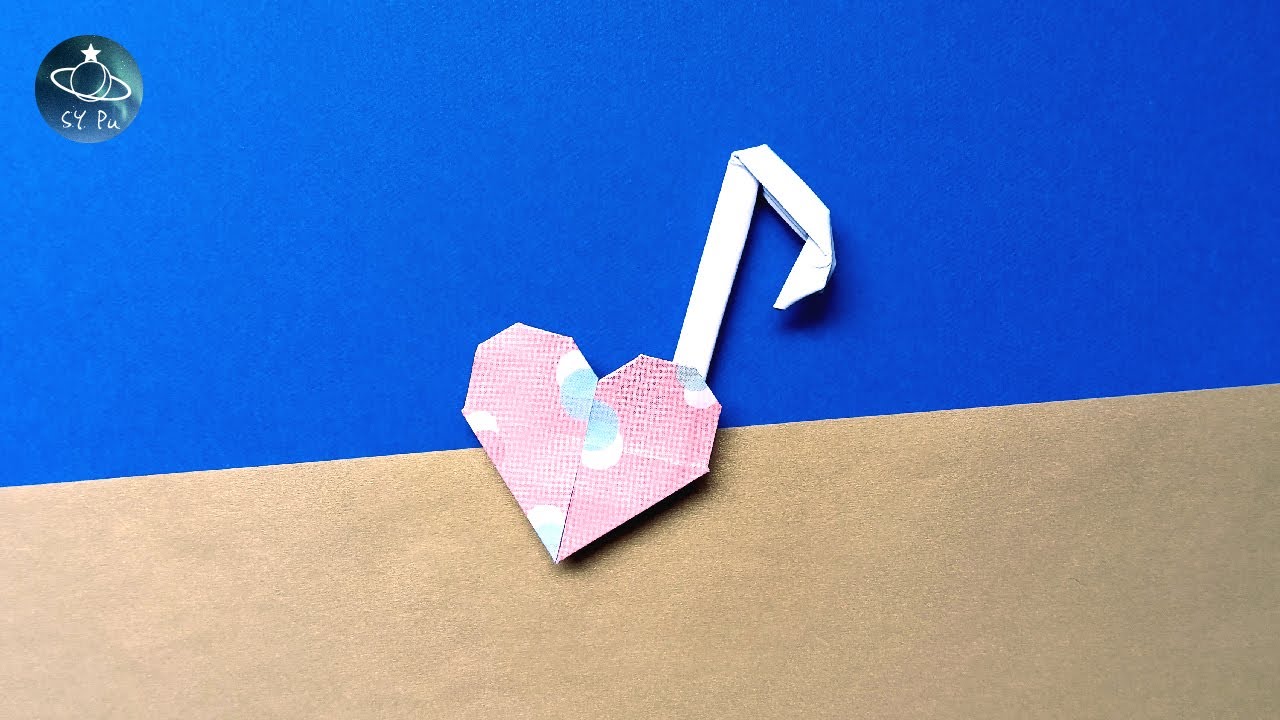 Heart Music Note Easy Origami Tutorial║愛心音符 簡單摺紙 教學║ハートの音符 簡単 折り紙