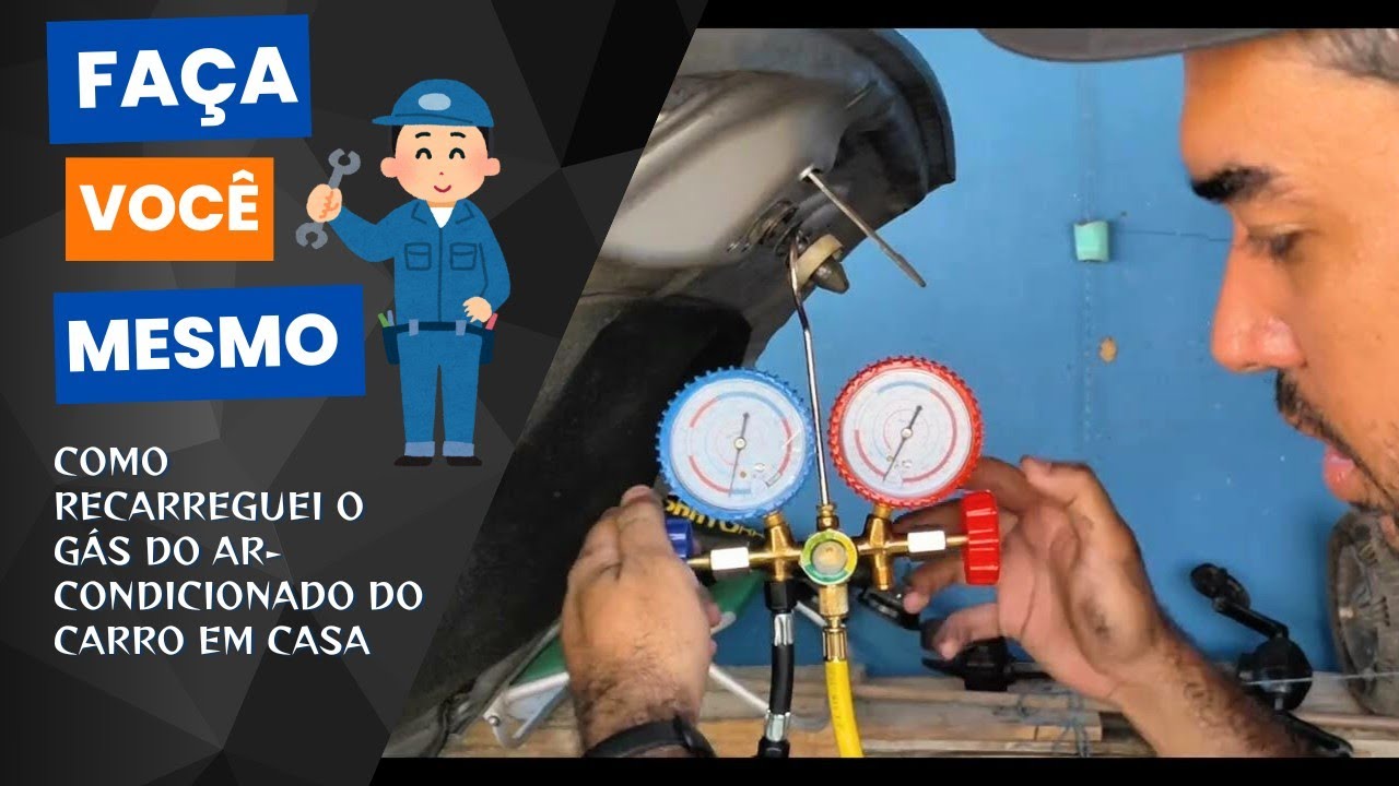 DIY - PASSO A PASSO: RECARREGUEI O GÁS DO AR-CONDICIONADO DO MEU CARRO EM CASA