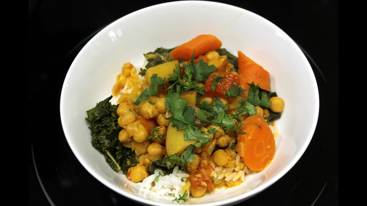 Chickpea Coconut Curry with Carrots and Potatoes