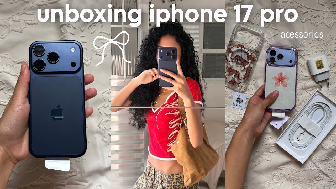 comprei o iphone 17 pro | Azul intenso *256gb* Unboxing & acessórios⭐️