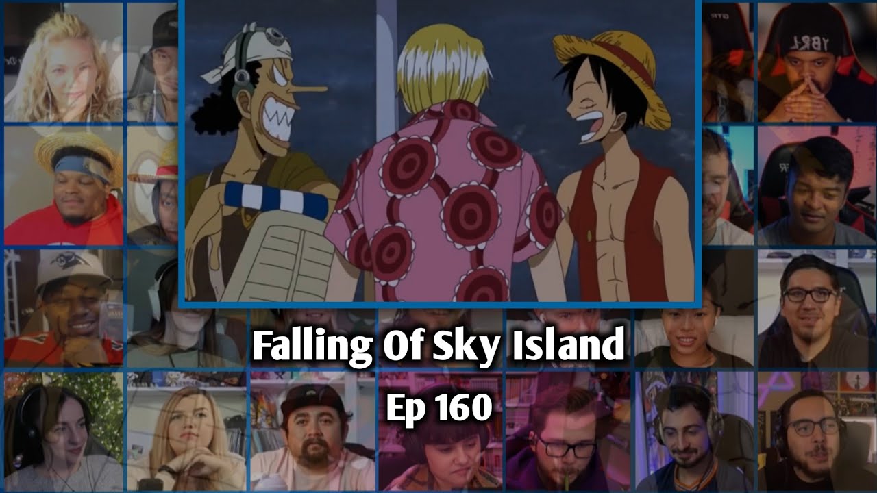 LUFFY, SANJI AND USOPP FALL OFF SKY ISLAND REACTION MASHUP - ONE PIECE EPISODE 160