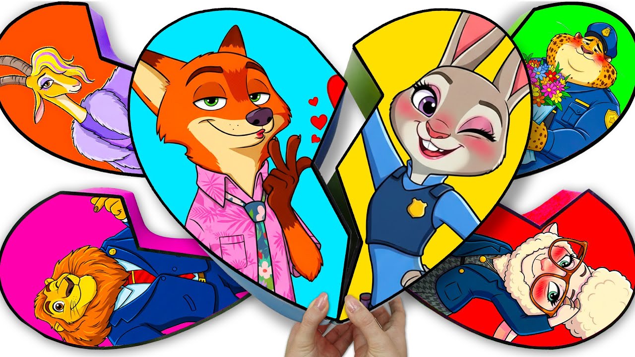 💖Paper DIY💖 ZOOTOPIA Nick & Judy Couple Heart Box 🐰 Blind Box Unboxing!