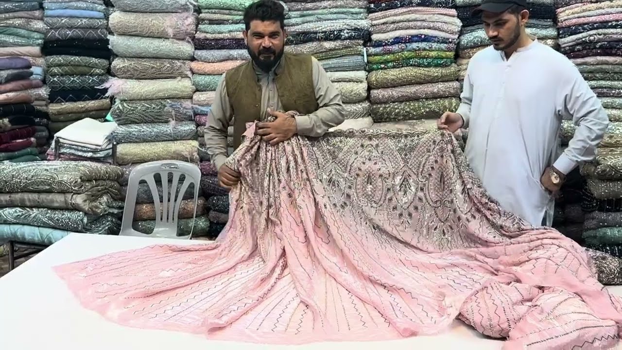 New Turkish Cutdana Work on Lamba Silk Heavy Border Style