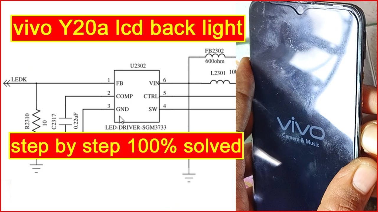 vivo Y20A displya backlight solution 100% solve