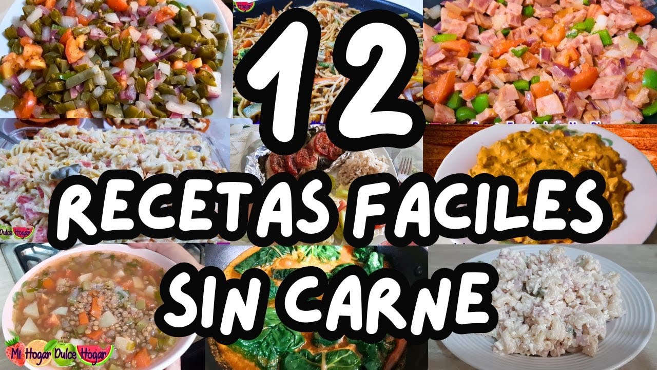 ✅ 12 RECETAS ¡SIN CARNE! 🌱 Fáciles, Ricas y Económicas #mihogardulcehogar #recetassincarne #recetas