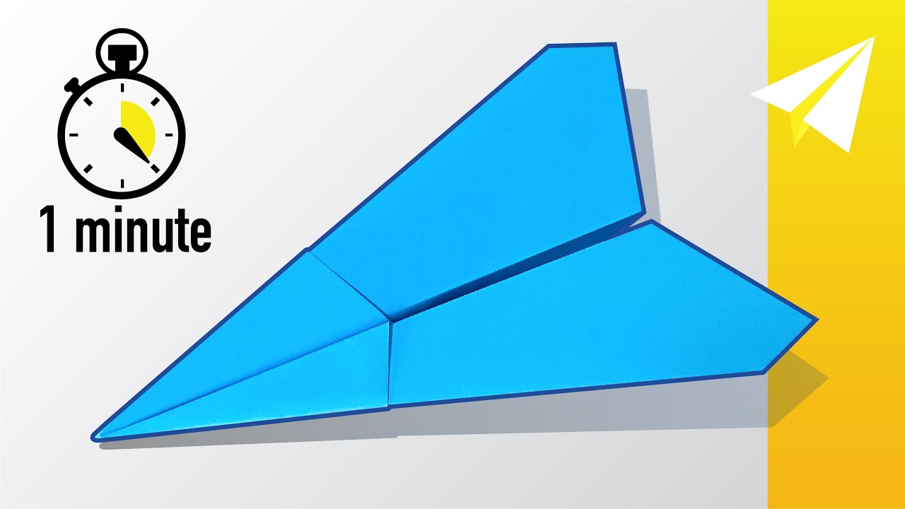 How to Make an EASY Paper Airplane in 1 Minute (60 seconds) &mdash;&nbsp;Flies VERY Far!