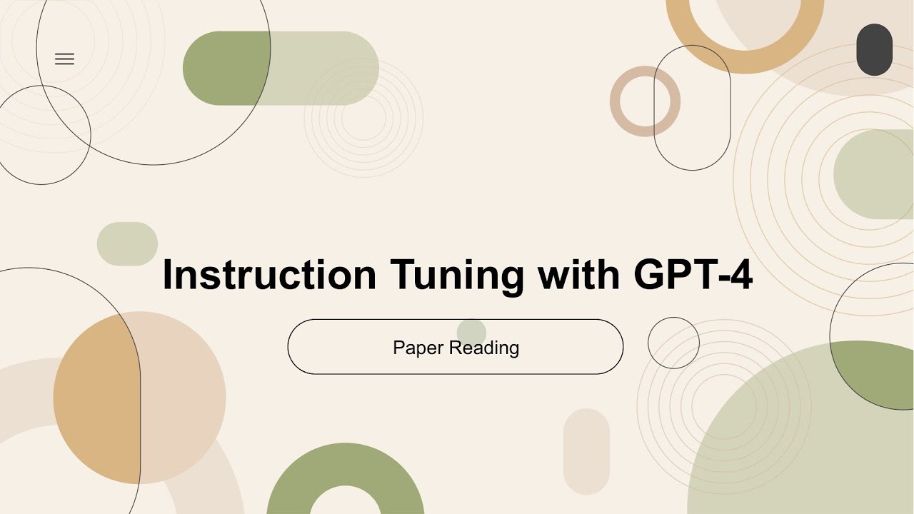 [2023 Best AI Paper] Instruction Tuning with GPT-4
