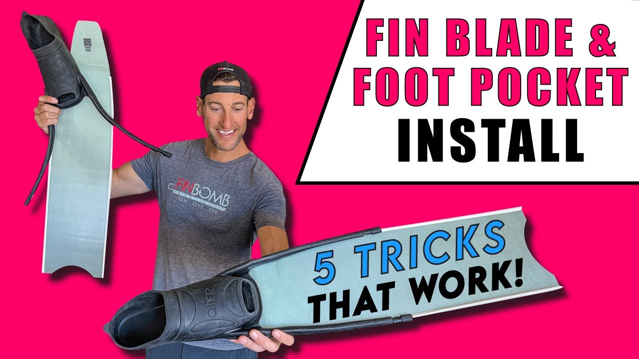 FIN BLADE AND FOOT POCKET INSTALLATION FOR FREE DIVING SPEARFISHING