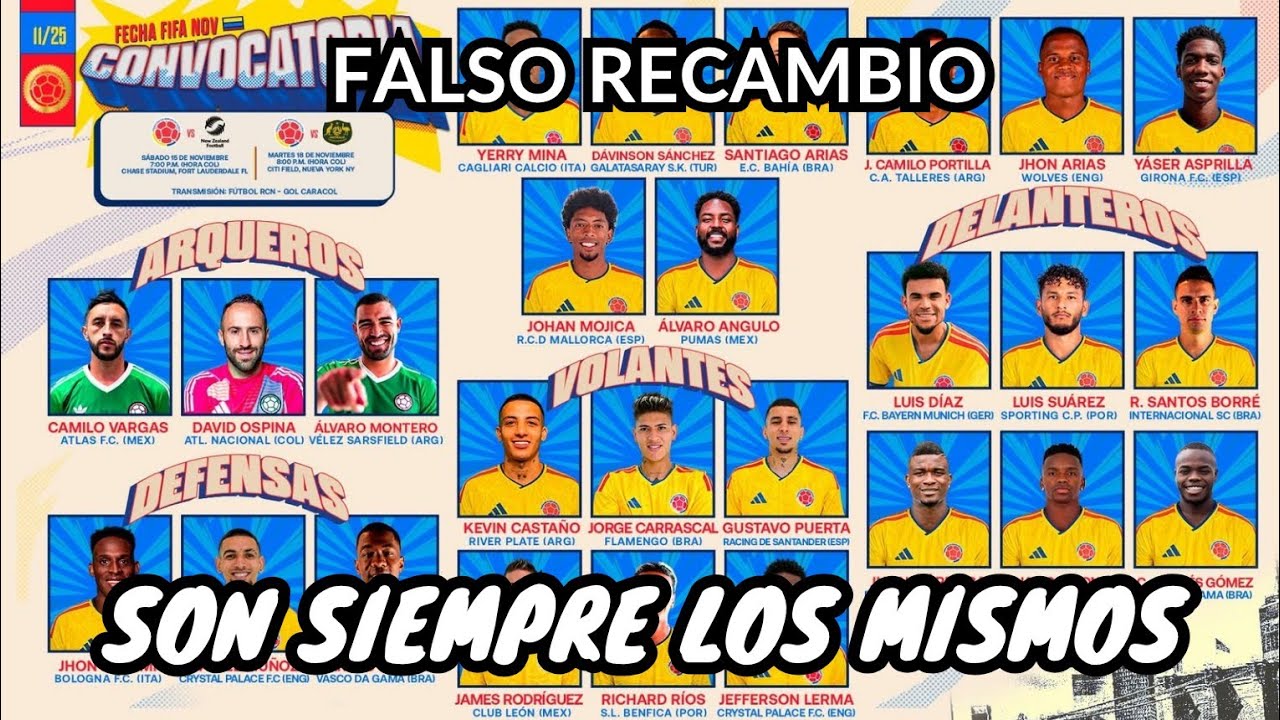ANÁLISIS Convocatoria Selección Colombia | Amistosos de Noviembre 2025