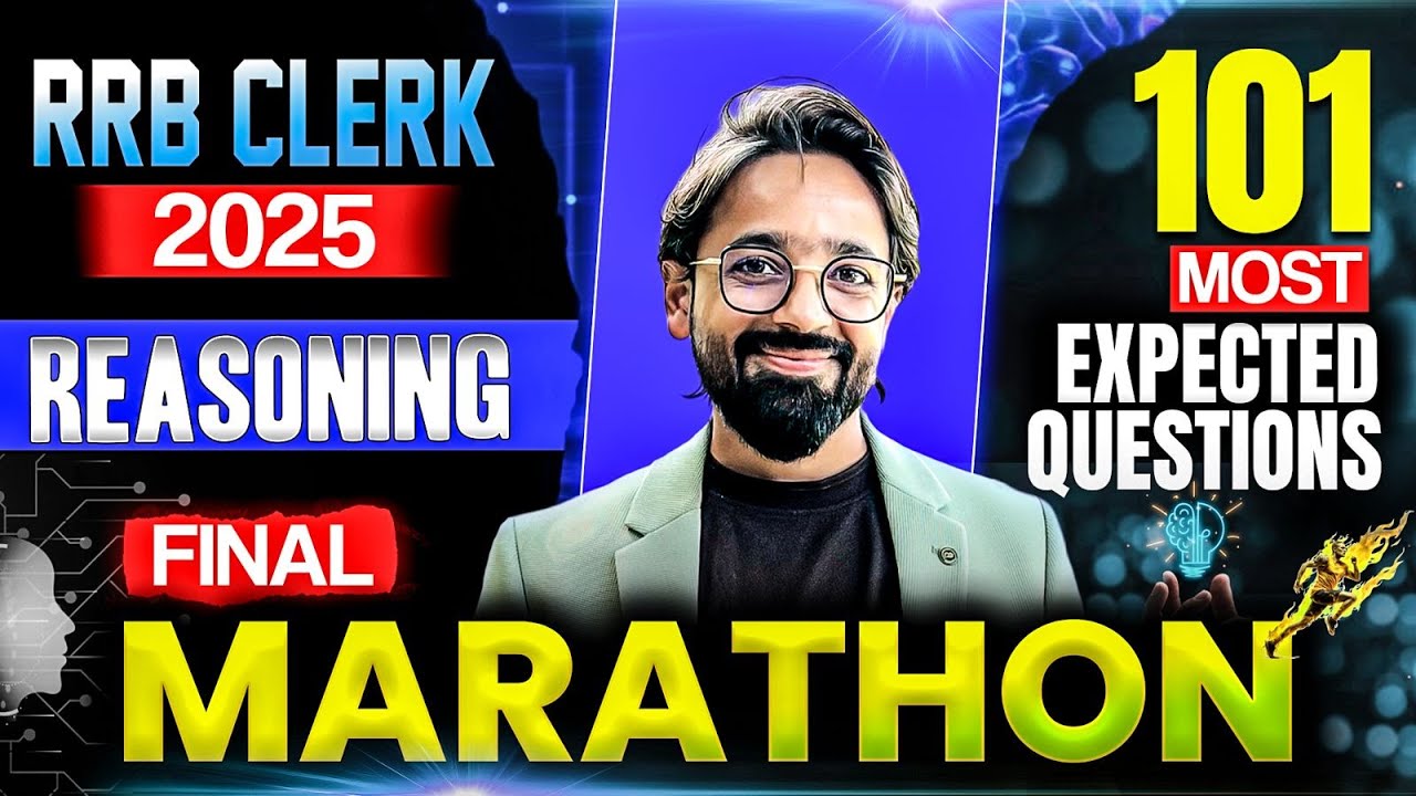 RRB Clerk Pre 2025 | 101 Most Expected Questions | Final Reasoning Marathon | Puneet Sir