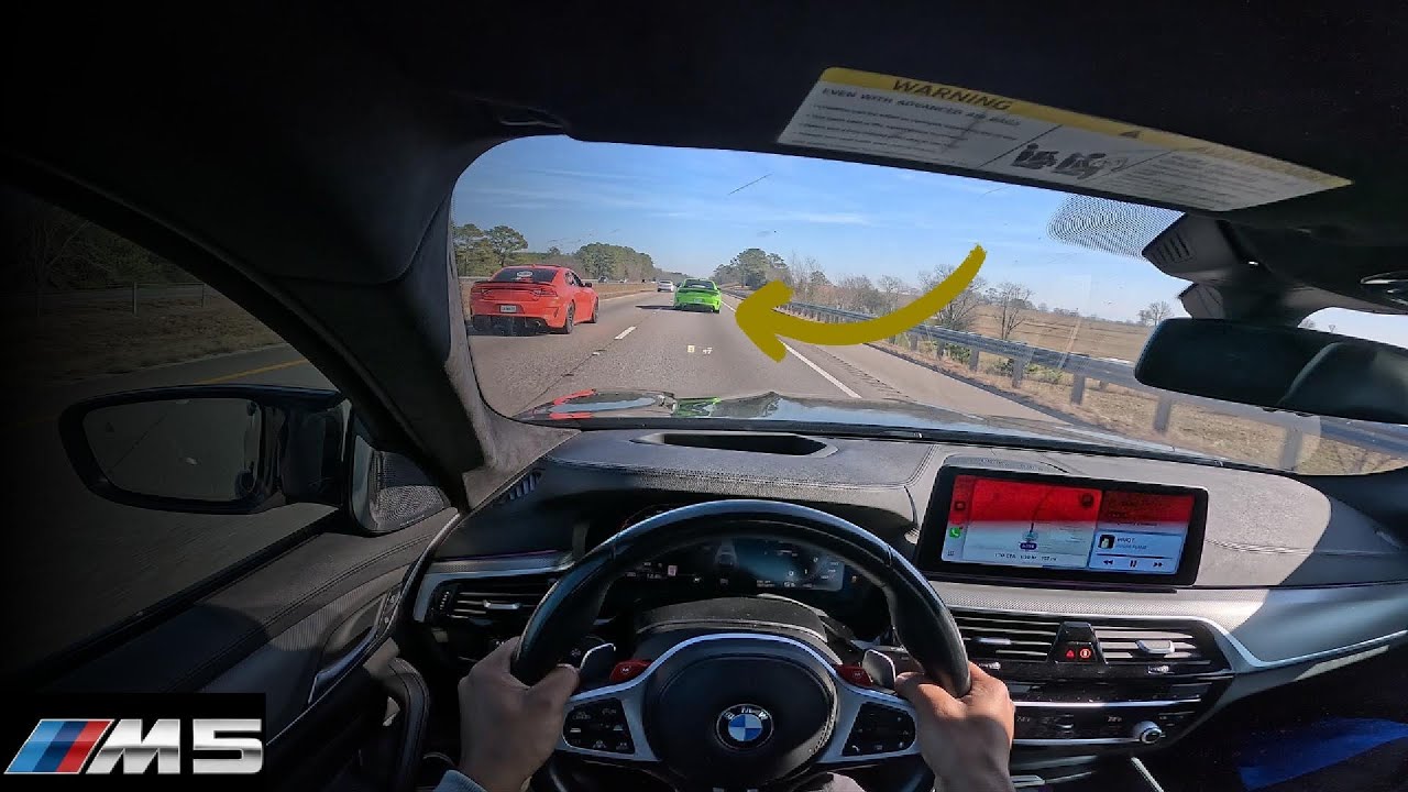 POV HELLCAT TRIES TO OUTRUN MY M5 COMP