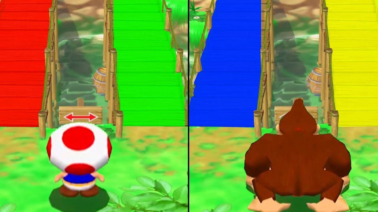 Mario Party 7 Tricky DK Minigames - Toad VS Donkey Kong