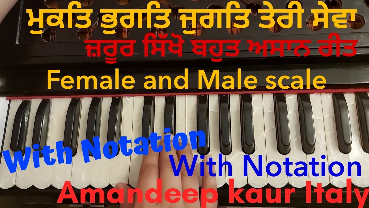 Learn shabad || teri sewa teri sewa || male and Female scale || Notation in Description ||