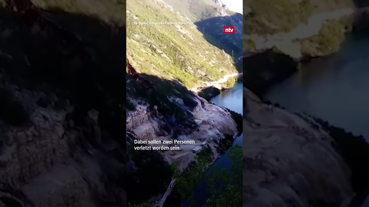 Gewaltiger Erdrutsch nach Sprengung bei Mostar | #ntv #shorts #mostar #erdrutsch
