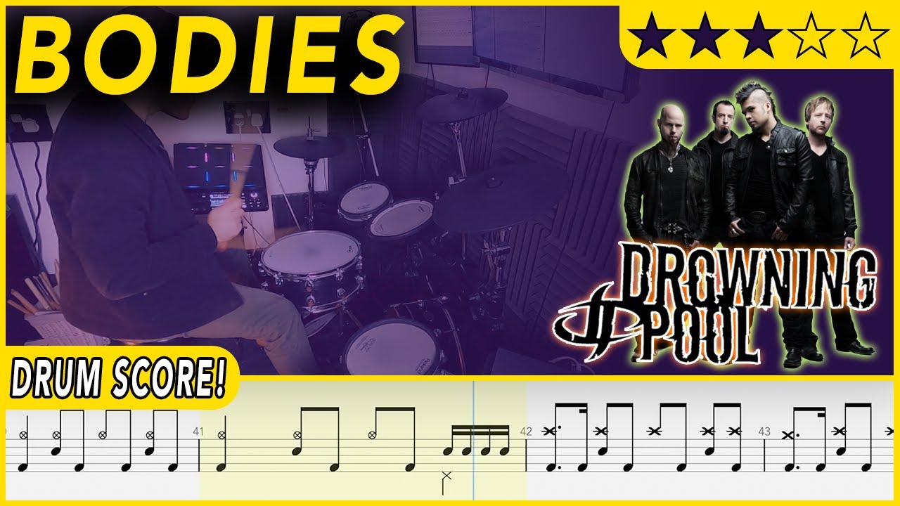Bodies - Drowning Pool | DRUM SCORE Sheet Music | #589 DRUMSCRIBE