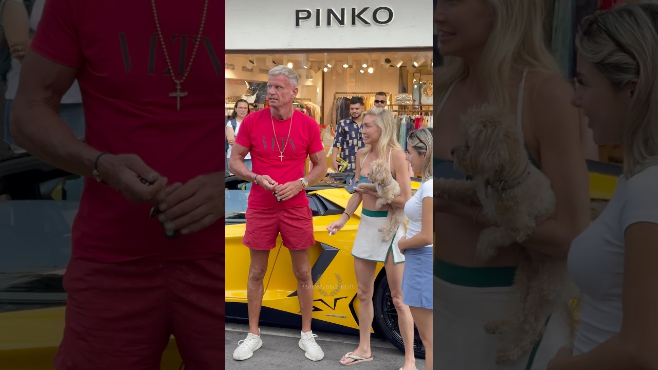 Billionaire Boss & Young Blonde getting out Lamborghini at Puerto Banus #luxury #lifestyle #trending