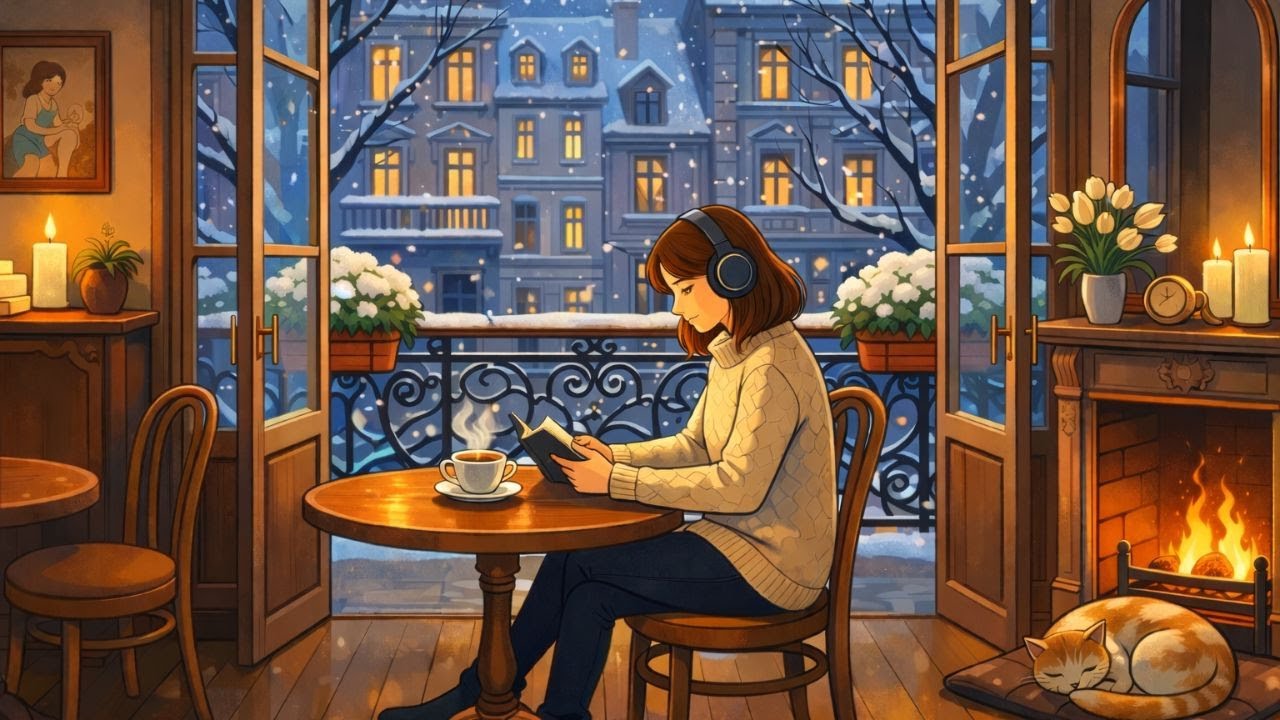 Winter Coffee Shop ❄️ Cozy Cafe Ambience & Lofi Piano for Deep Focus (2 Hours)