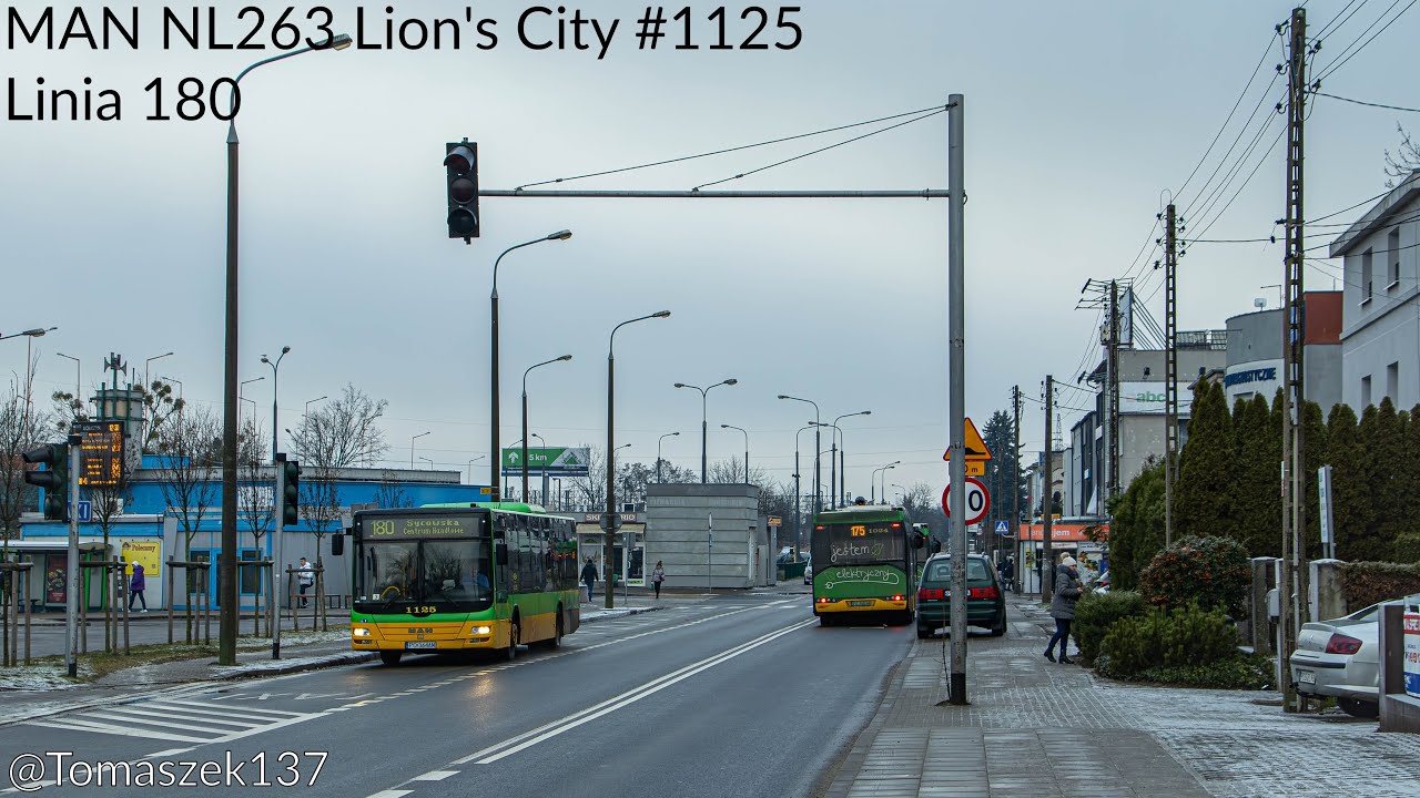 ♪ ZF ♪ MAN NL263 Lion's City #1125 [*] - MPK Poznań 🚌 Linia 180