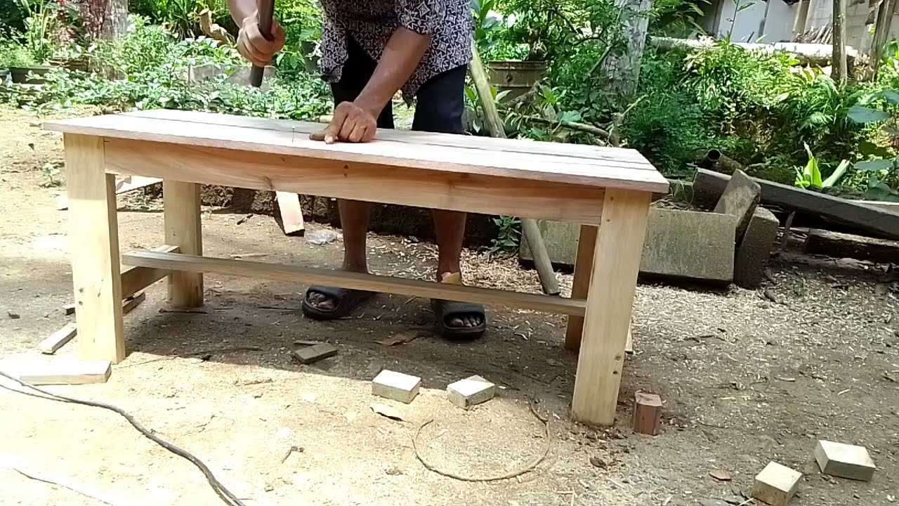 Bikin Meja Kayu Sederhana, Hasil Rapi & Kuat#woodworking 