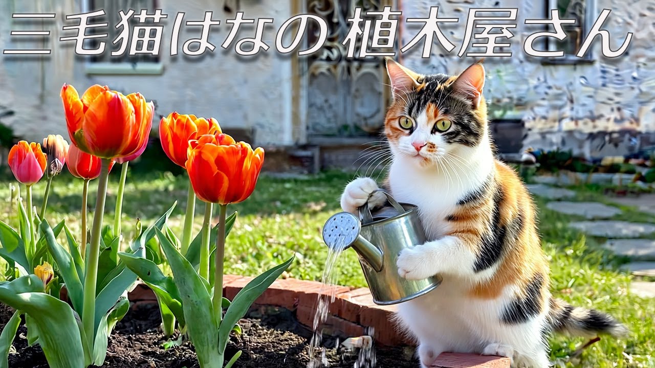 【はたらくねこ】庭師はな、雑草だらけのお庭に挑む！🌷おばあちゃんの庭が大変身！