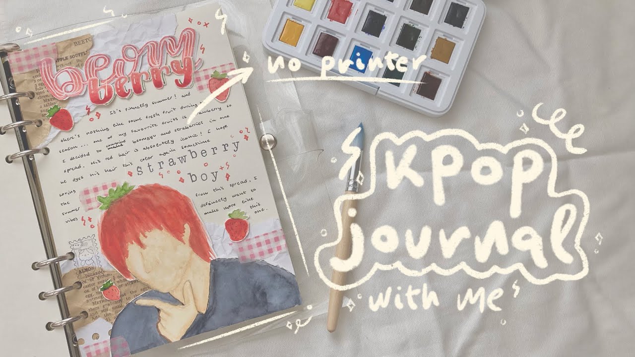kpop journal with me NO PRINTER + no stationery 🧸🍓 | TheSerendipityNook