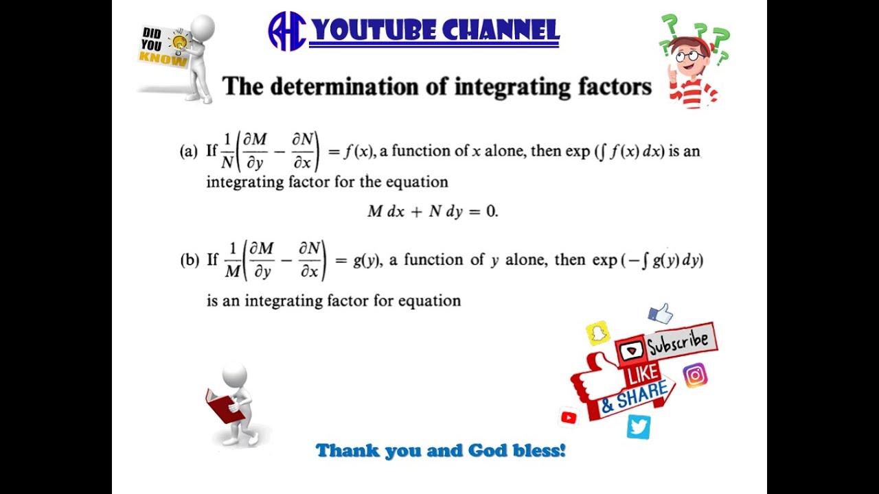 Differential Equation - Part 14 (Determination of Integrating Factors)