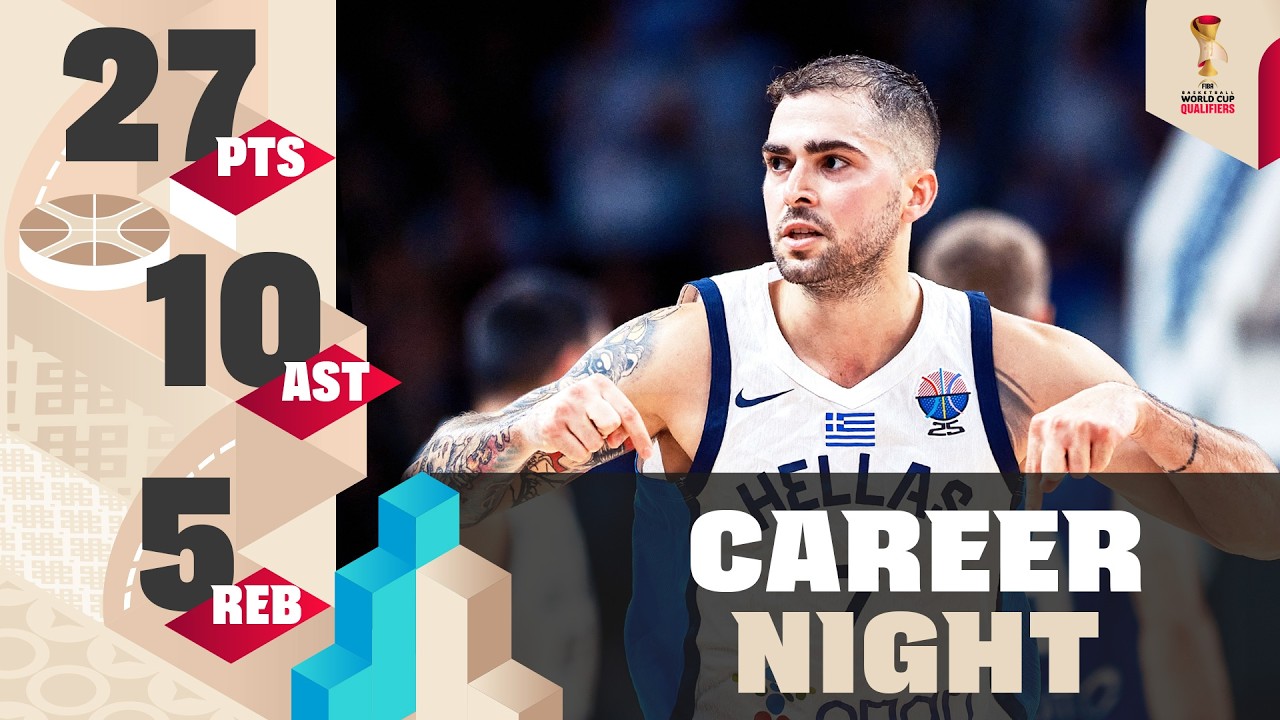Vasileios Toliopoulos with a career night for Greece in the #FIBAWC Qualifiers!