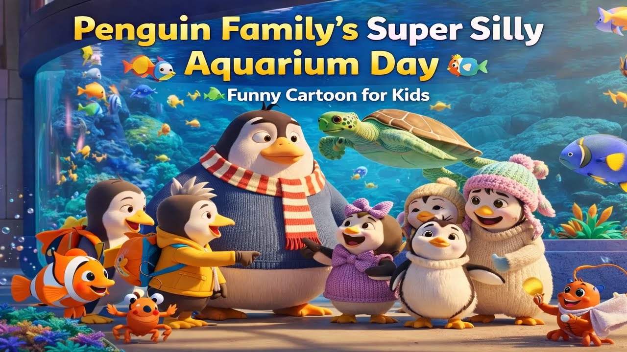 Penguin Family’s Super Silly Aquarium Day 🐧🐠  Funny Cartoon for Kids