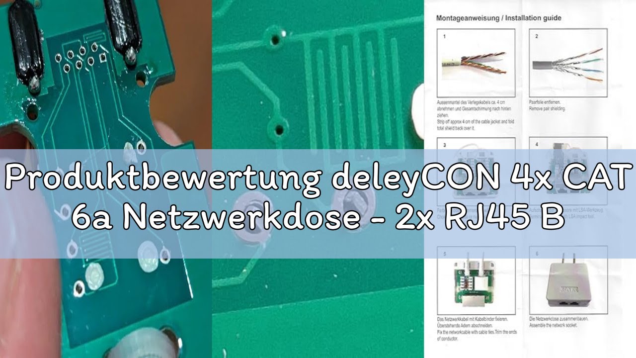 Produktbewertung deleyCON 4x CAT 6a Netzwerkdose - 2x RJ45 Buchse, FTP Geschirmt, Aufputz Montage, 1
