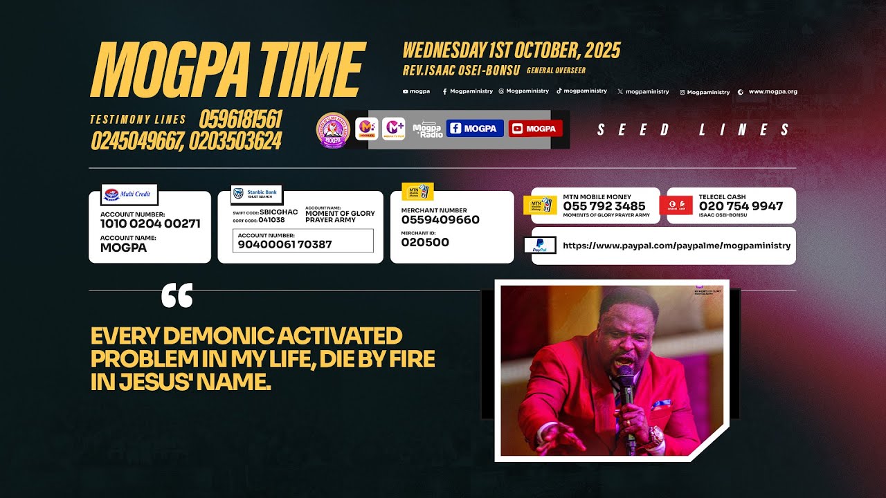 OVERCOMING DEMONIC ACTIVATED PROBLEMS || MOGPA TIME WITH REV O B || 01 - 10 - 2025
