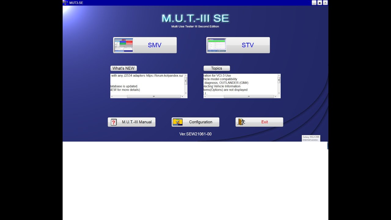 Mitsubishi MUT-3 Diagnostic Software 21061-00 / Remote installation