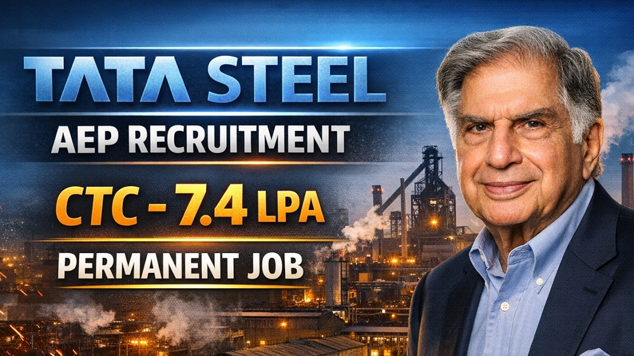 TATA STEEL AEP Recruitment | CTC - 7.4 LPA | Freshers Bumper Vacancies #rishabhsir #tatasteel