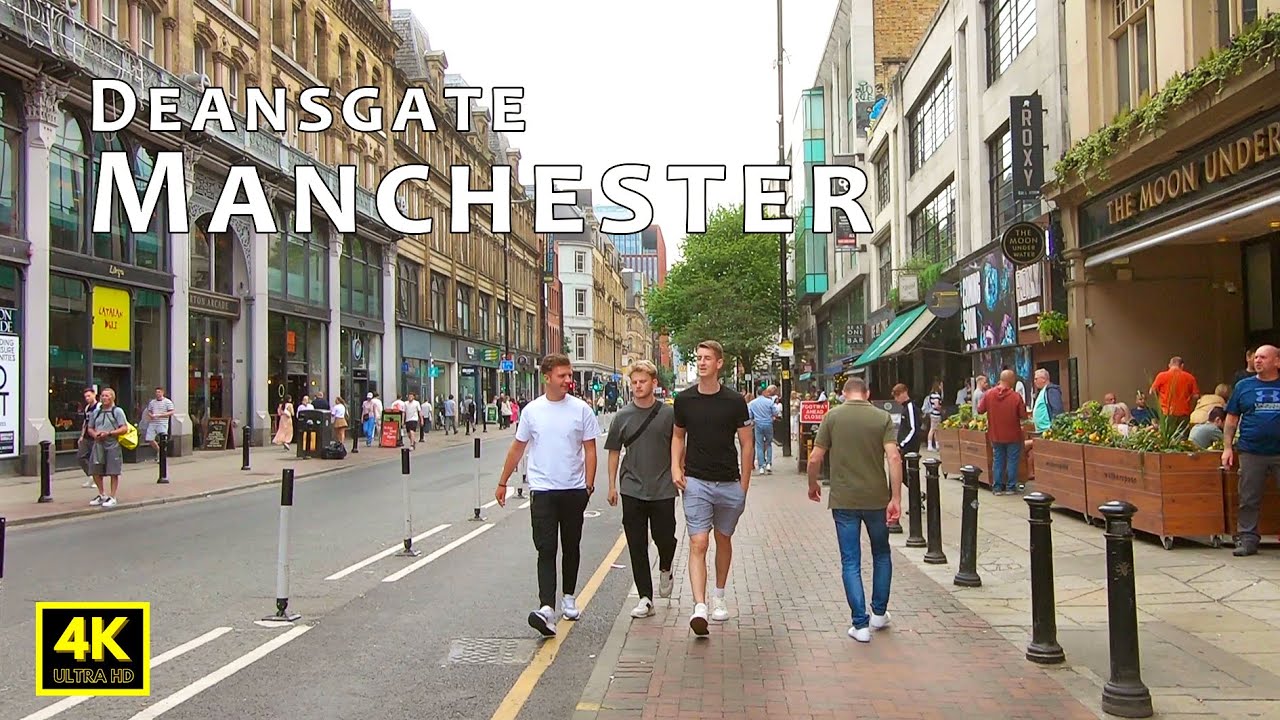 🇬🇧 Manchester walk - Deansgate entertainment, shopping & commercial area in busy Saturday afternoon