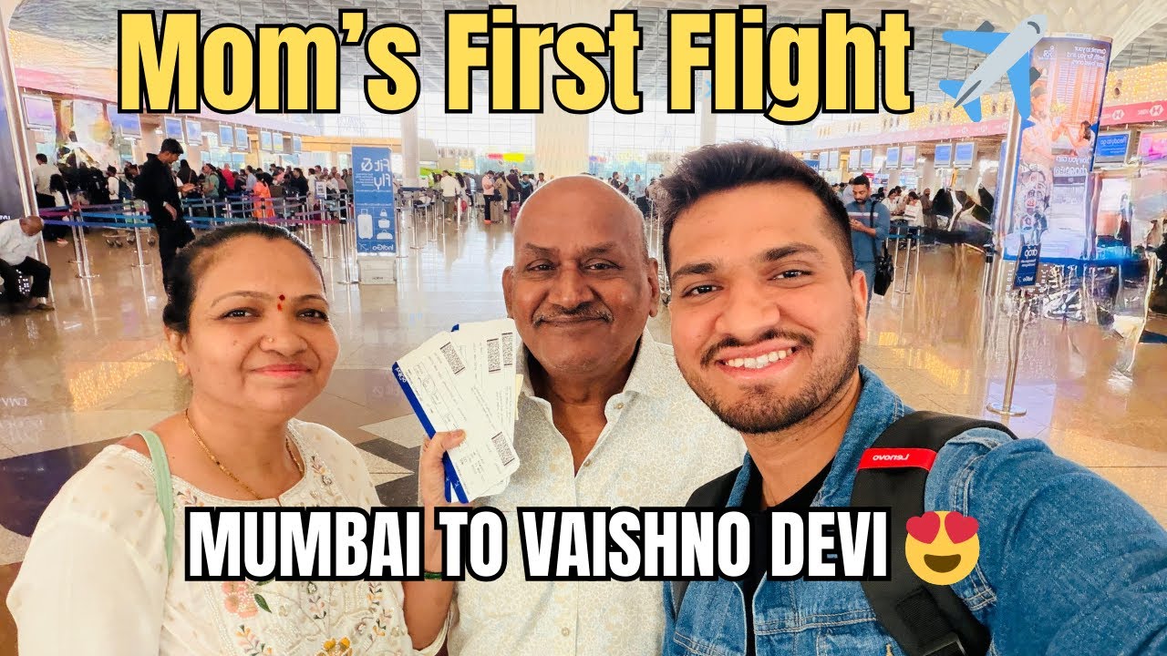 Mata Rani Ka Bulawa! 🙏 Mom’s First Flight Reaction ✈️ (Mumbai to Vaishno Devi)