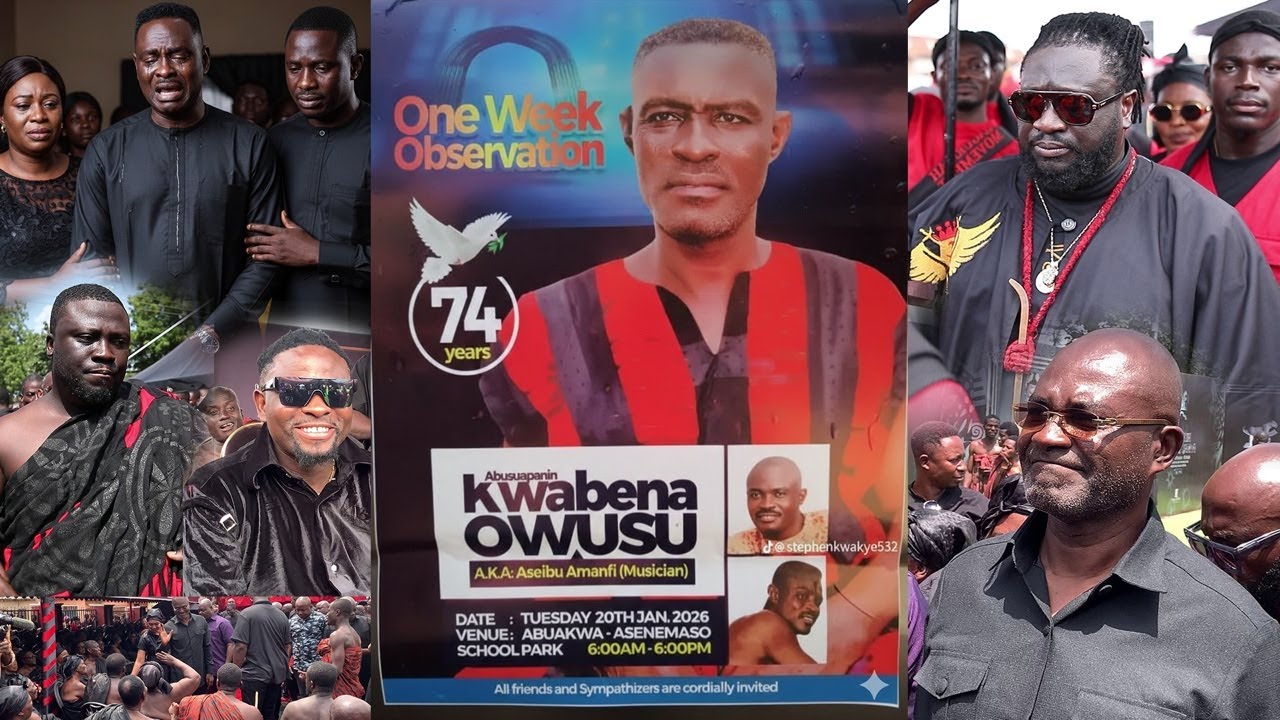 🔴LIVE: 💔🕊️Aseibu Amanfi One Week Funeral Observation