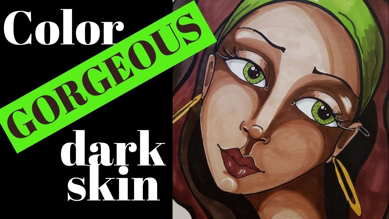 Затенение ВЕЛИКОЛЕПНОЙ темной кожи с помощью МАРКЕРОВ COPIC!