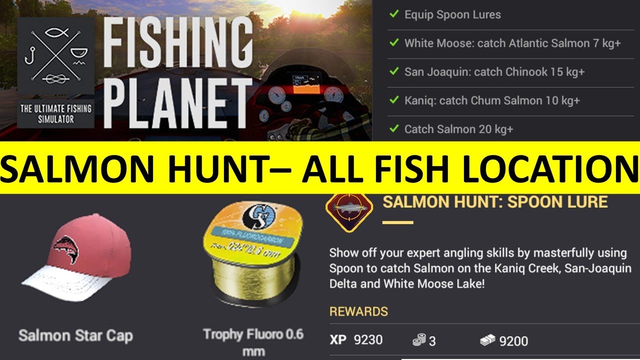 Salmon Hunt - Spoon Lure - Fishing Planet - All Fish Caught + Locations