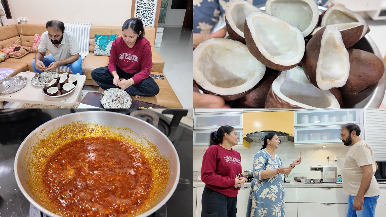 Aaje Nariyal 🥥 nu Tel Ghare Nikadiyu #gujaratirecipe #gujaratifamily 