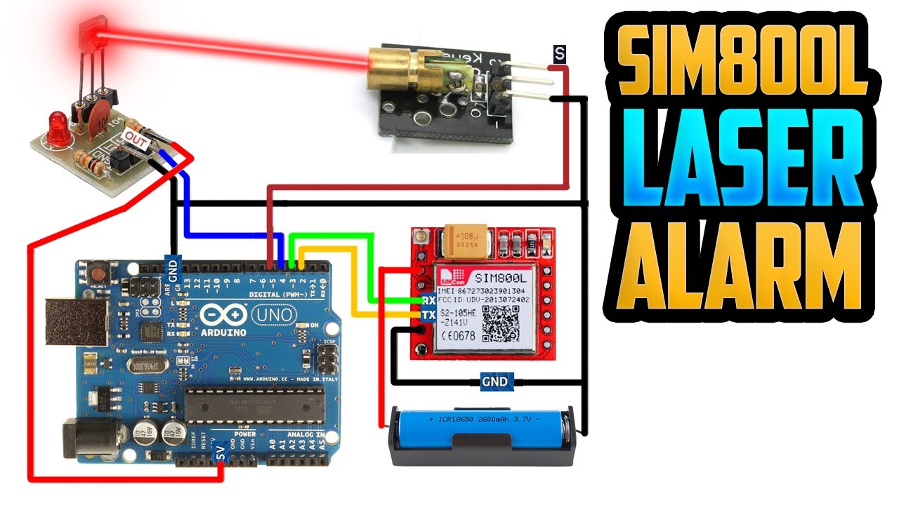 GSM Home Security Alarm System | Arduino TripWire Alarm | Arduino LASER Security System