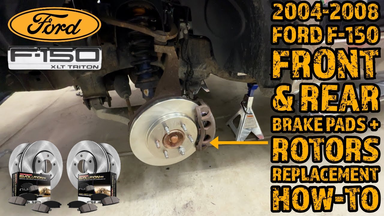 Руководство по замене передних и задних тормозных колодок и роторов для Ford F-150 2004–2008 годо...