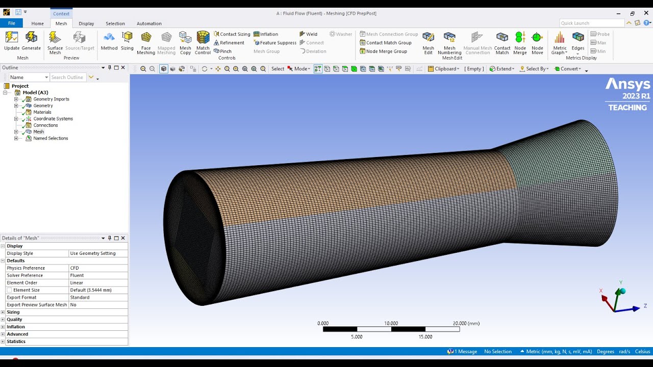 2.1 MACH | GEOMETRY | MESH | CD NOZZLE | ANSYS | WORKBENCH | CFD ANALYSIS |FLUID FLOW FLUENT