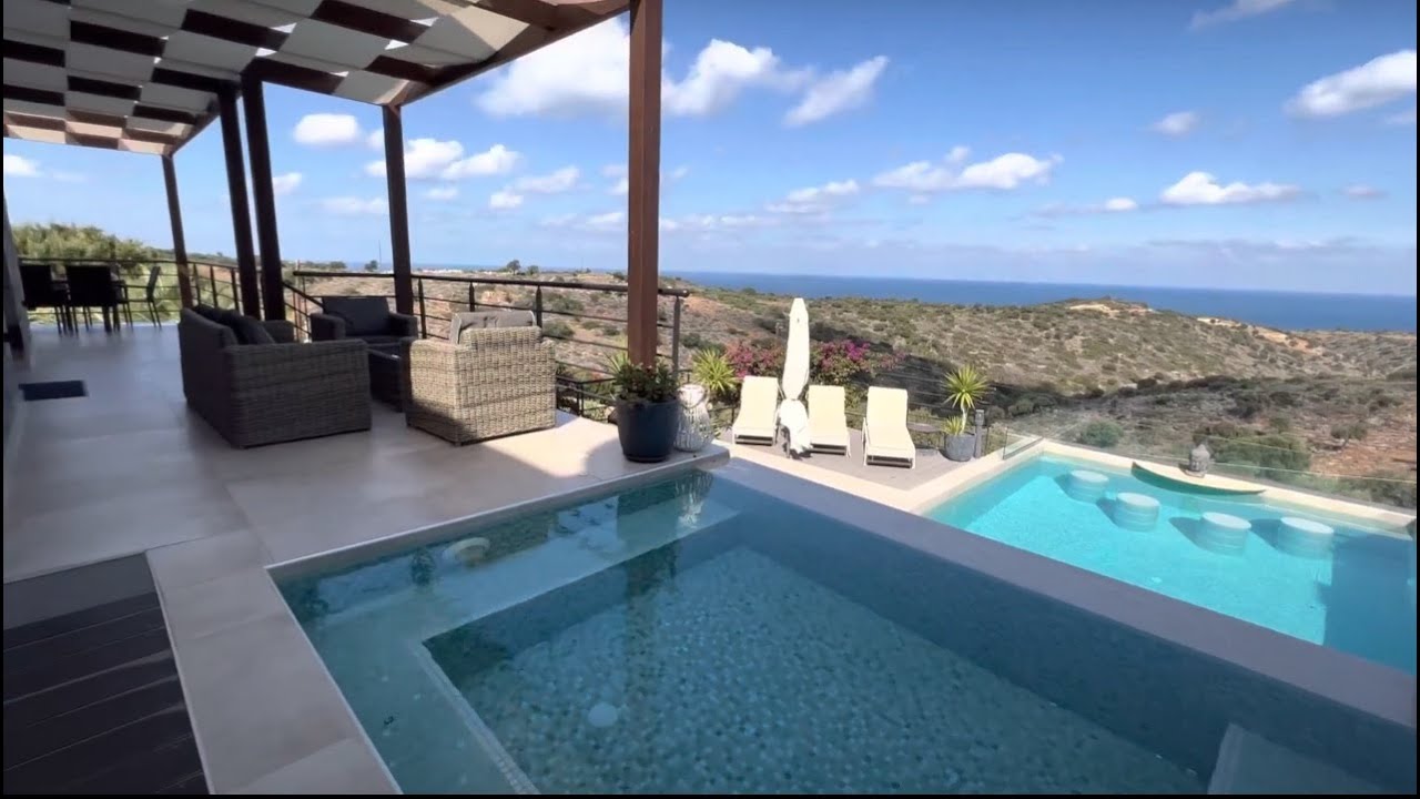 HMIL33 - Modern villa with swimming pool Jacuzzi and stunning views. Milatos
