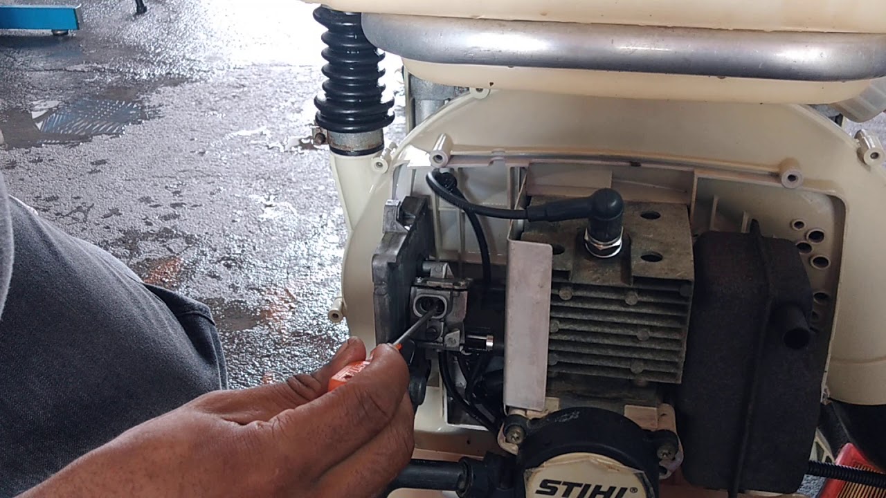 regulagem do funcionamento pulverizador Stihl