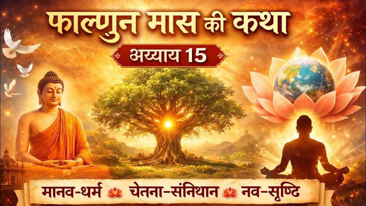 फाल्गुन मास की कथा | अध्याय 15 | मानव-धर्म, चेतना-संविधान और नव-सृष्टि की दिव्य यात्रा 🌸🕊️