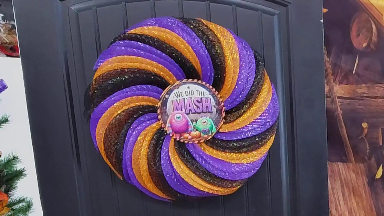 DIY How to Make a Spiral Halloween We Did the Mash Wreath Making Tutorial with KatsCreationsNMore