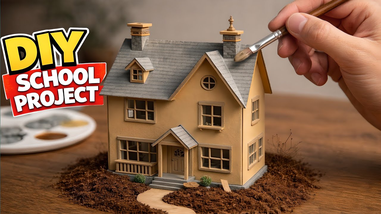 Amazing Cardboard House 🏠 | Easy DIY School Project
