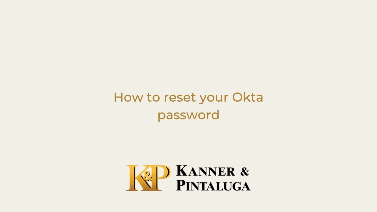 How to reset your Okta password