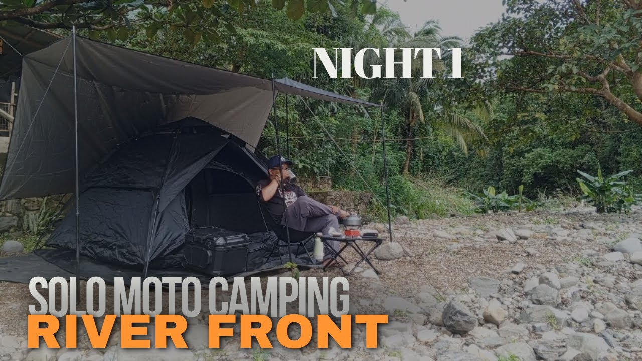 Heavy Rain Camping at River Front |YEAR END SOLO MOTORCYCLE CAMPING |SILENT VLOG | Nmax155
