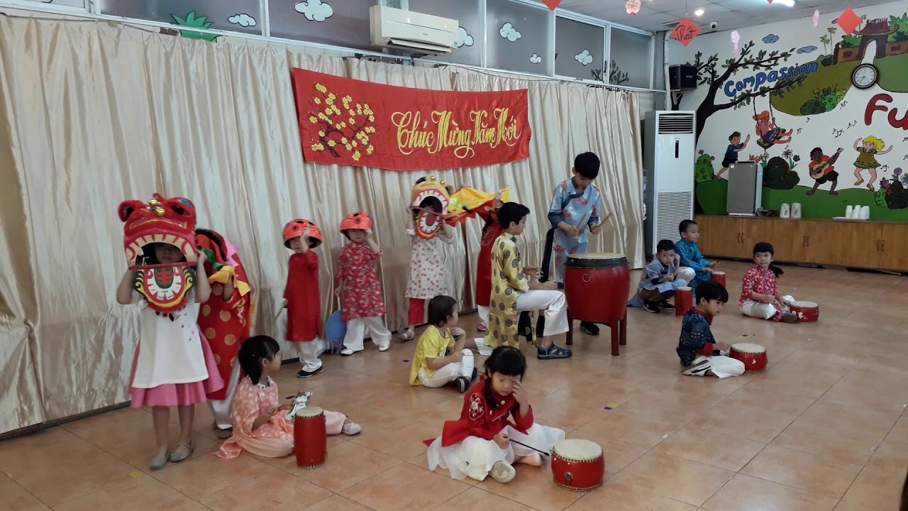Lion dance by Elementary and Kindergarten children - MIS
