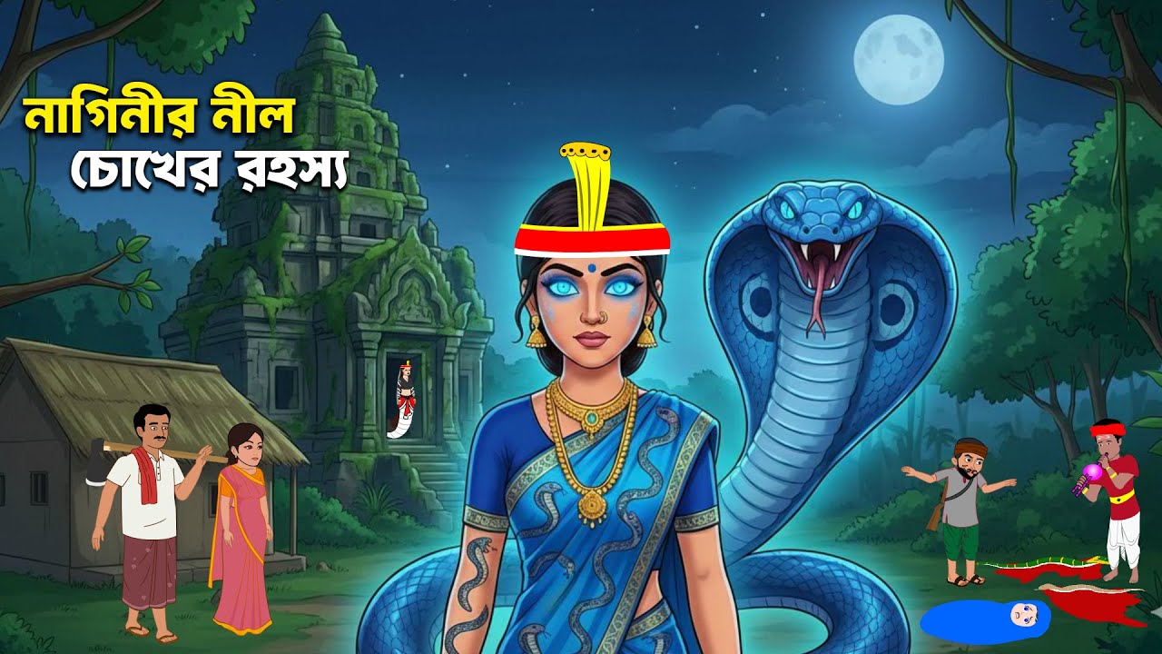 নাগিনীর নীল চোখের রহস্য | Blue Eyes Nagin Girl | Fairy Tale Cartoon | Jungle Cartoon Story